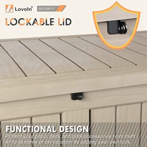 LovoIn Resin Deck Box for Patio Furniture Storage