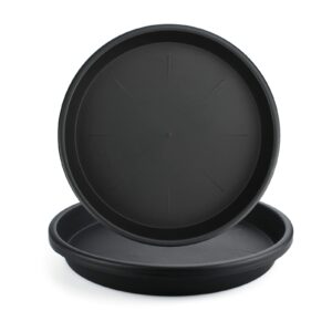 zunteng black plastic plant saucer, 3pcs plant tray,12inch flower plant pot saucer for indoor and outdoor