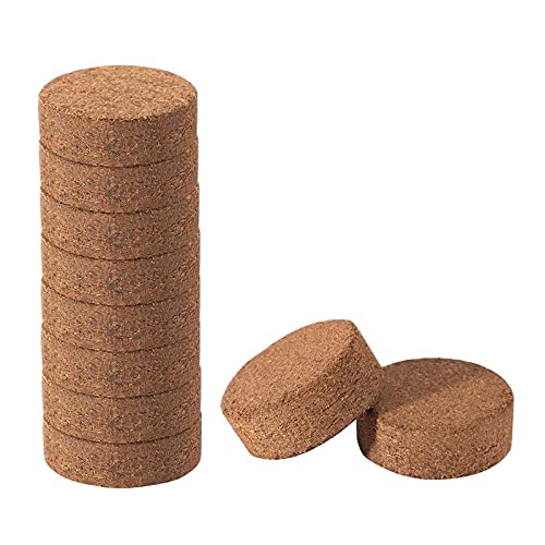 MCDSAJ Compressed Coco Coir Fiber Potting Soil,Plant Starter Pellets,Coconut Soil for Bonsai, Herbs, Plants, Flowers and Vegetables (50mm-10pcs), Brown