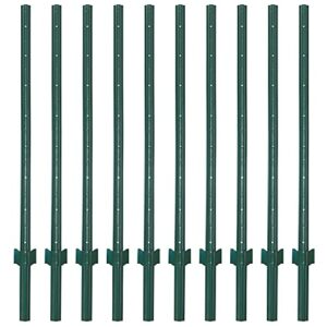 ladech 3-4-5-6-7 feet sturdy duty metal fence post – garden u post for fencing - 10 pack (6 feet)