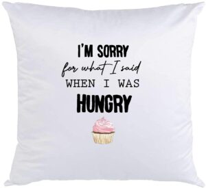 i'm sorry for what i said when i was hungry cupcake bedroom funny cute gift square decorative throw pillow cover cushion case outdoor sofa bed tent