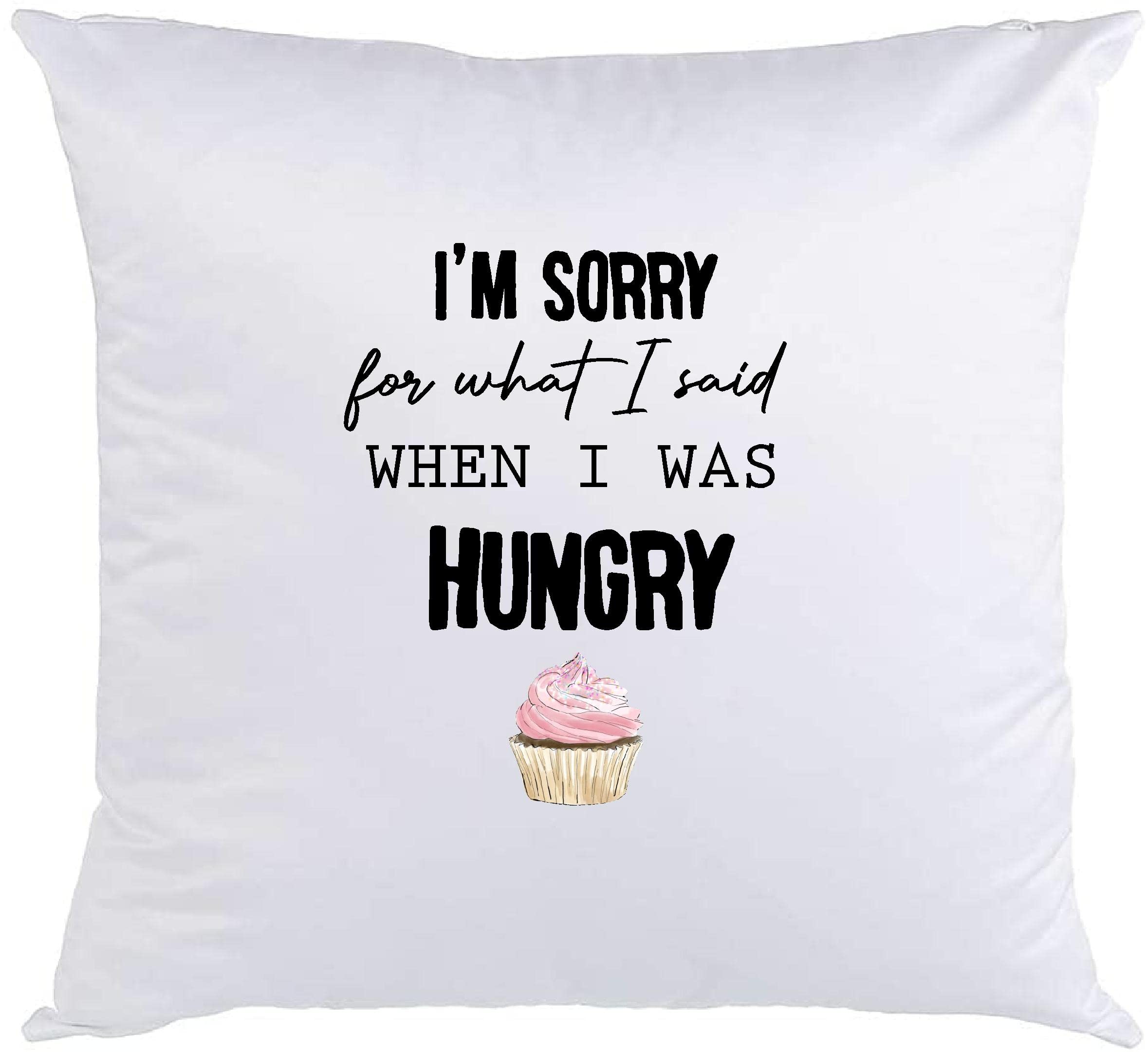 I'm sorry for what I said when I was hungry cupcake bedroom funny cute Gift Square Decorative Throw Pillow Cover Cushion Case Outdoor Sofa Bed Tent