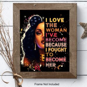 African American Wall Art Motivational Poster 8x10 - Black Art - Wall Art Black Women - Positive Inspirational Quotes Decor - Encouragement Gifts for African American Women - Afrocentric Wall Art