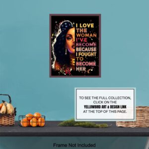 African American Wall Art Motivational Poster 8x10 - Black Art - Wall Art Black Women - Positive Inspirational Quotes Decor - Encouragement Gifts for African American Women - Afrocentric Wall Art