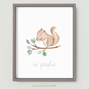 Woodland Baby Animals Nursery Wall Art Prints Room Decor - Set of 6 - Unframed (8 x 10 inches)