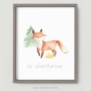 Woodland Baby Animals Nursery Wall Art Prints Room Decor - Set of 6 - Unframed (8 x 10 inches)