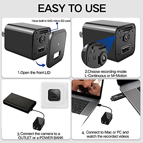 Hinne Spy Camera, Hidden Camera with HD1080P, Spy Camera Hidden Camera ,Nanny Cam with Loop Recording,Mini Camera with Motion Detection,Small Camera, Surveillance & Security Cameras for Home/Bedroom