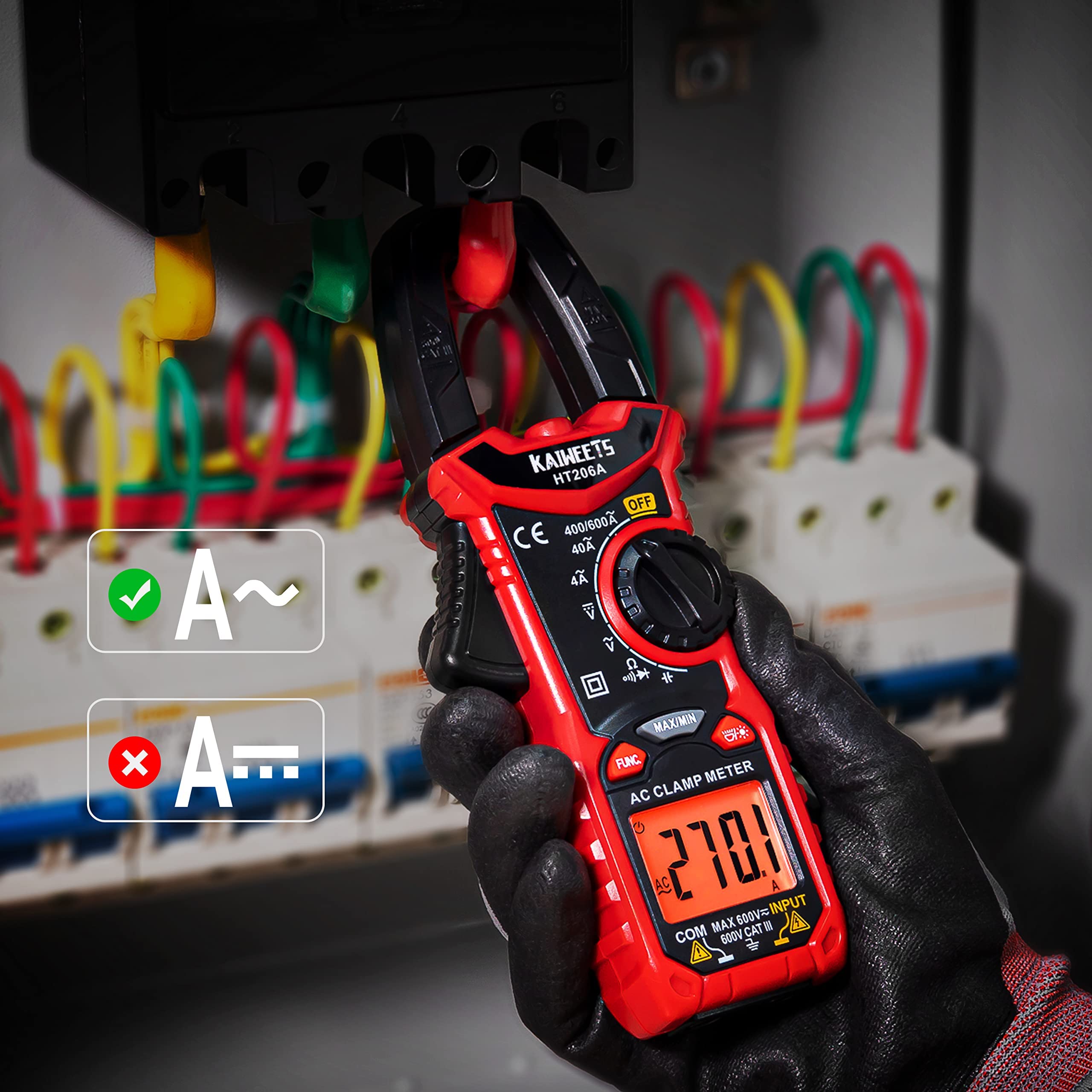 KAIWEETS HT100 Voltage Tester & HT206A Clamp Meter