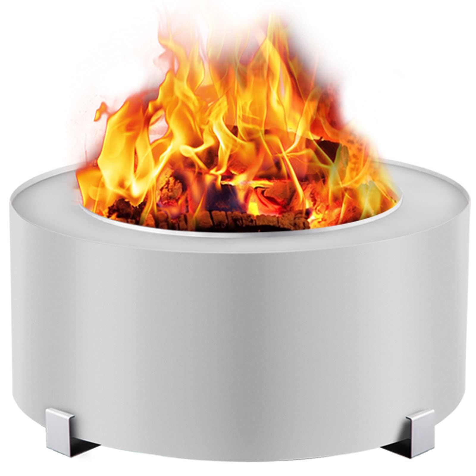 VEVOR Smokeless Fire Pit, Stainless Steel Stove Bonfire, Large 28.5 inch Diameter Wood Burning Fire Pit, Outdoor Stove Bonfire Fire Pit, Portable Smokeless Fire Bowl for Picnic Camping Backyard