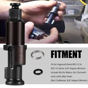 3/8" Impact Wrench Replacement Anvil with O Ring and Retainer Clip Fit for Ingersoll Rand IR2112 & IR2115 Replaces Part # 2115-A626 IRT2115-A626