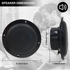 Herdio 4 Inches 320W Ceiling Bluetooth Speakers, 2 Way Flush Mount Ceiling Speakers for Bathroom Kitchen Home Theater, Covered Porches (Black, 4 Speakers)