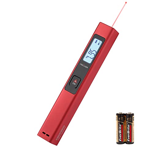 PREXISO 65Ft Digital Laser Measure, Pocket Mini Laser Measurement Tool, Ft/Ft+in/in/M Unit, Red Laser Distance Meter Pen Backlit Display for Home, Construction, Industries with AAA Batteries (Red)