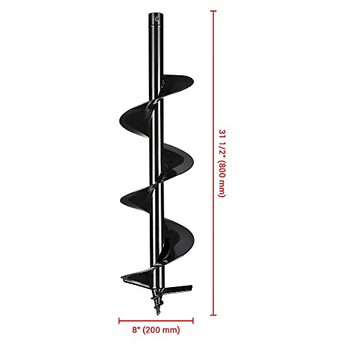 Earth Auger Bits for Common Hand-held Post-Hole Diggers with 3/4" Shaft Garden Auger Spiral Drill Bit Rapid Planter Earth Auger Bit Post (8")