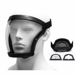 linfon super protective face shield,anti fog mask,adult clear face shield,plastic face mask (black shield)