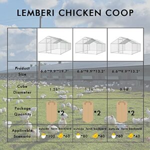 LEMBERI Metal Large Chicken Coop, Spire Shape Walk-in Poultry Chicken Hen cage, Rabbits Duck Cages with Waterproof and Anti-Ultraviolet Cover for Outside,Backyard and Farm