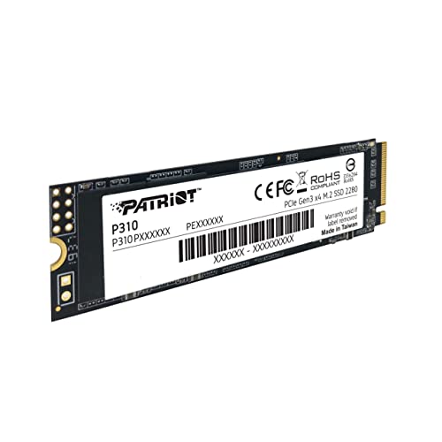 Patriot Memory P310 960GB Internal SSD - NVMe PCIe M.2 Gen3 x 4 - Low-Power Consumption Solid State Drive - P310P960GM28