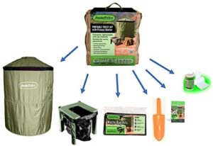 instaprivy complete portable toilet kit! super compact and lightweight (just 7lbs). simple set up takes just a few seconds so you will use it all the time. perfect for all outdoor adventures!