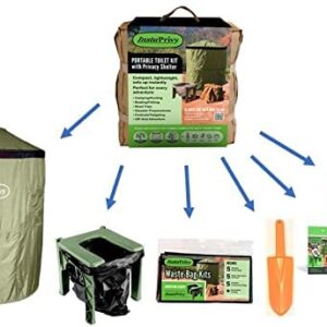 InstaPrivy Complete Portable Toilet Kit! Super Compact and Lightweight (just 7lbs). Simple set up takes just a few seconds so you will use it all the time. Perfect for all outdoor adventures!