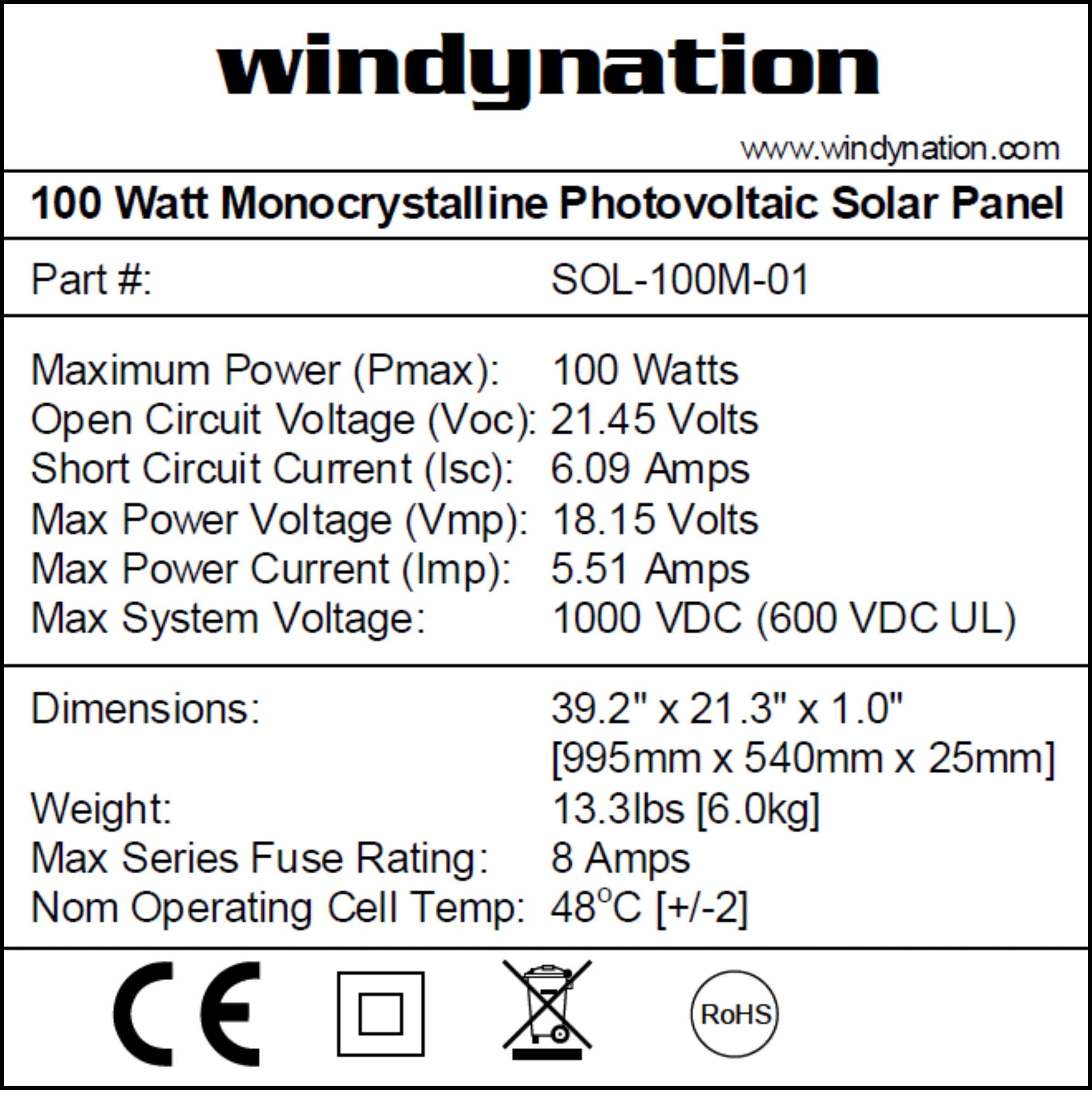 WindyNation 300 Watt Monocrystalline Solar Panel Kit + 1500W VertaMax Power Inverter + 200ah AGM Deep Cycle Battery for RV, Boat, Off-Grid 12 Volt Battery Systems