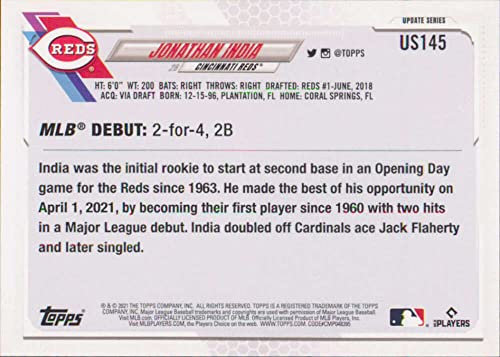 2021 Topps Update #US145 Jonathan India Rookie Debut NM-MT Cincinnati Reds Baseball