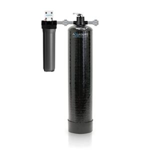 aquasure fortitude pro series high performance whole house 1.5 cf kdf/gac mix media water treatment system with 20" pleated sediment water filter