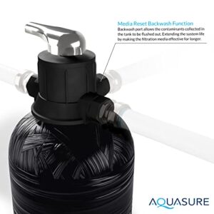 Aquasure Fortitude Pro Series High Performance Whole House 1.5 CF KDF/GAC Mix Media Water Treatment System with 20" Pleated Sediment Water Filter