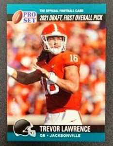 2021 leaf pro set draft day #psdd1 trevor lawrence rc rookie nfl football trading card jacksonville jaguars