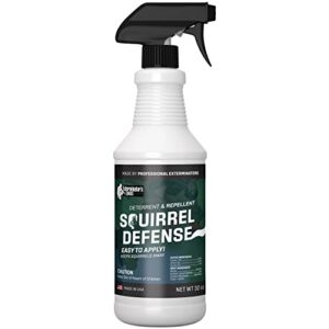 exterminators choice - squirrel defense spray - 32 ounce - natural, non-toxic squirrel repellent - quick and easy pest control - safe around kids and pets - deters but doesn’t harm