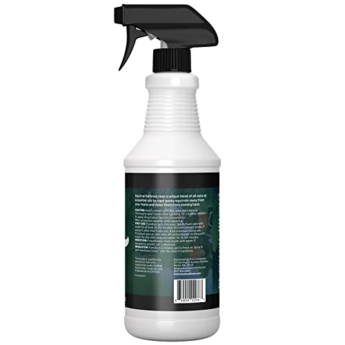 Exterminators Choice - Squirrel Defense Spray - 32 Ounce - Natural, Non-Toxic Squirrel Repellent - Quick and Easy Pest Control - Safe Around Kids and Pets - Deters But Doesn’t Harm