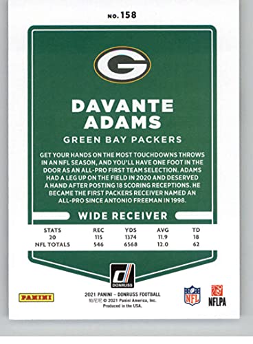 2021 Donruss #158 Davante Adams Green Bay Packers NFL Football Card NM-MT