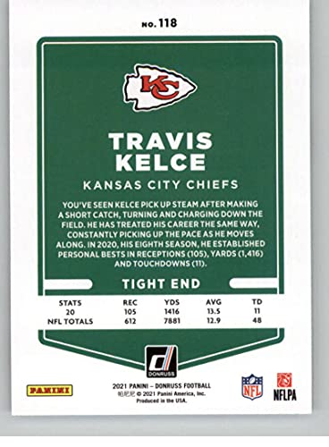 2021 Donruss #118 Travis Kelce Kansas City Chiefs NFL Football Card NM-MT