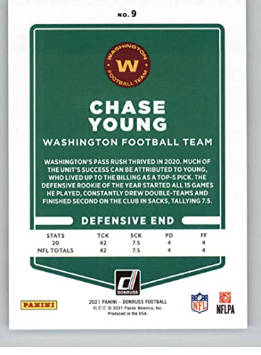 2021 Donruss #9 Chase Young Washington Football Team NFL Football Card NM-MT