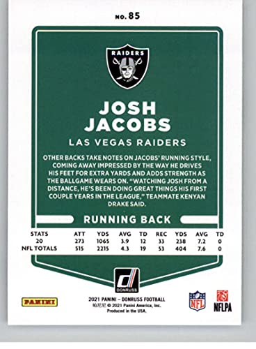 2021 Donruss #85 Josh Jacobs Las Vegas Raiders NFL Football Card NM-MT