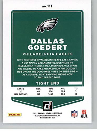 2021 Donruss #111 Dallas Goedert Philadelphia Eagles NFL Football Card NM-MT