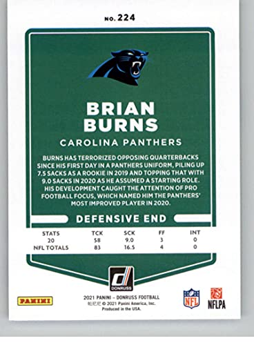 2021 Donruss #224 Brian Burns Carolina Panthers NFL Football Card NM-MT