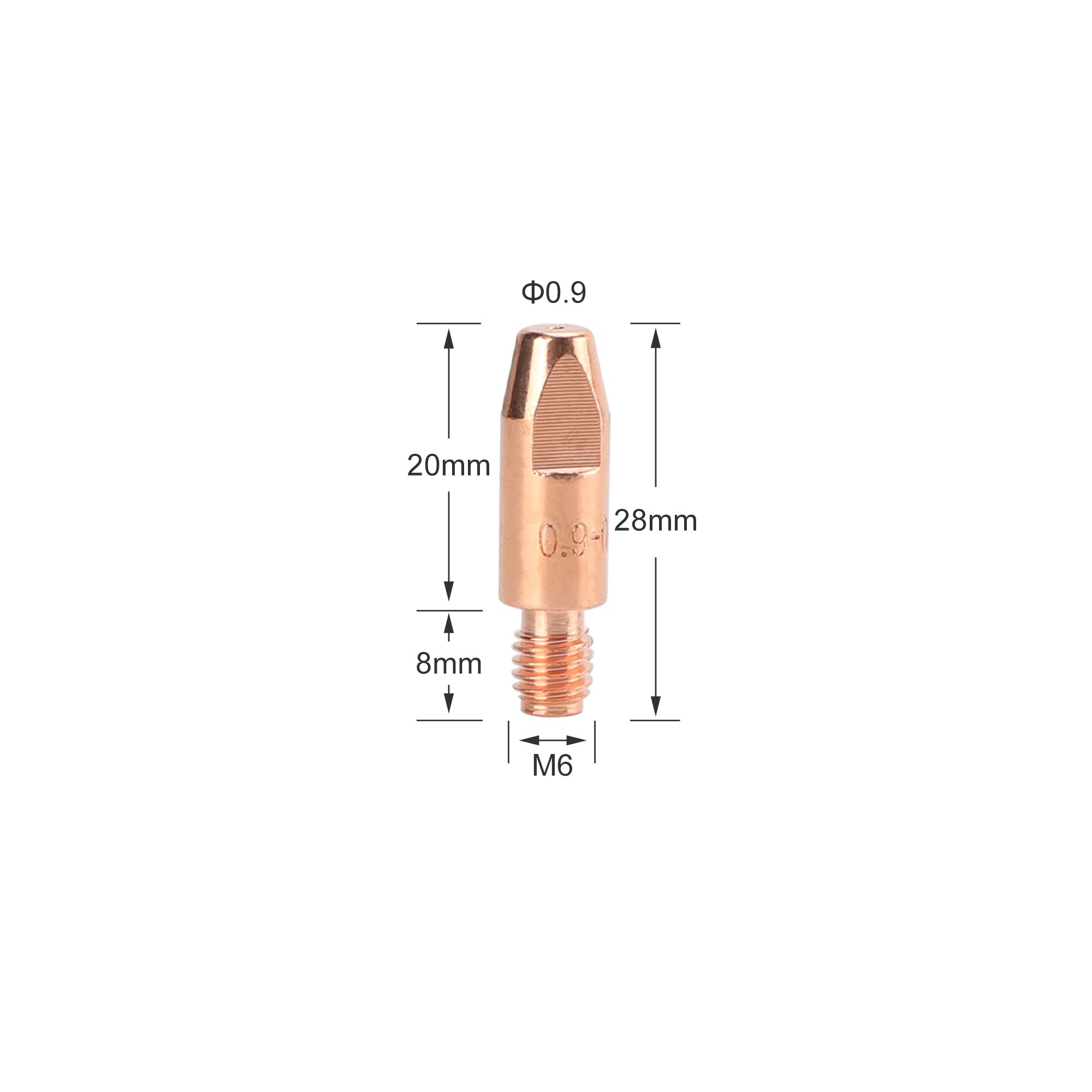 hynade MIG Torch Contact Tip For Mig Welding Torch, Mig Welder, Tweco Binzel or Clarke, 0.035, 10-Pack,Copper (0.035'' (0.9mm)