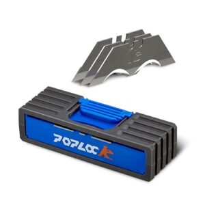 POPLOCK 20-Piece K Hook Razor Blades for Utility Knife, Utility Knife Blades Refills, Hooked Blades for Box Cutter, Dual Curved Angle Utility Blades as Carpet, Construction and Roofing Tools