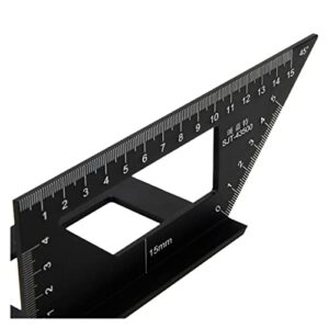 JUSTHENGGUANG Vernier Caliper Set of 2 Saddle Layout Square Gauge, 45/45 Degree 90/45 Degree Square Layout Miter Angle Measuring Ruler (Color : Black)