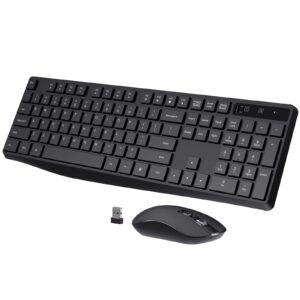 wireless keyboard and mouse combo, colikes 2.4g usb cordless mouse and keyboard, 3 level dpi slim ergonomic mouse, responsive plug & play for computer laptop pc - full size