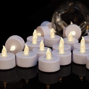 boakboary tea lights flameless battery operated candles-led flickering votive candle long lasting 200 hours,24 pack realistic and bright for seasonal festive celebrations decoration warm white