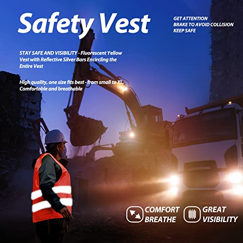 SIFE Stay Safe and Visible with our 10-Pack of Reflective Safety Vests - Unisex Design