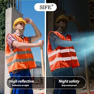 SIFE Stay Safe and Visible with our 10-Pack of Reflective Safety Vests - Unisex Design