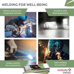 Weldcote Metals E 6013 Welding Rod 3/32 for Safer Welding, Low Manganese Emission Patented Stick Welding Rods, Vacuum Pack (5 lbs) - Made in Israel