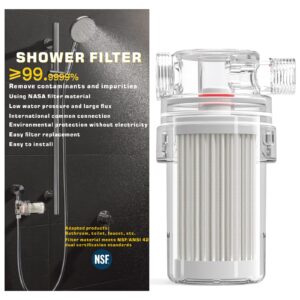 shower filter, shower water filter, remove pollutants, chlorine, heavy metals, etc, suitable for dry skin, bath protection for ladies, infants, nsf/ansi 42 certification