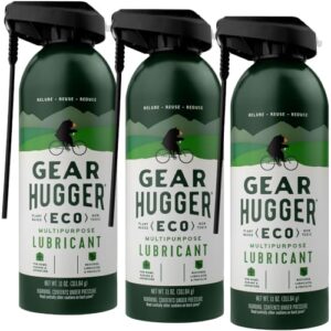 gear hugger multipurpose lubricant - eco-friendly (11 oz, pack of 3), rust remover - garage door lubricant spray, door hinge lubricant & lock lubricant - plant-based, no petroleum, no ptfe