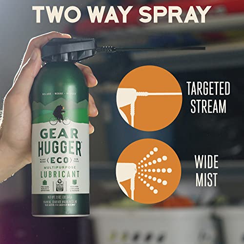 Gear Hugger Multipurpose Lubricant - Eco-Friendly (11 oz, Pack of 3), Rust Remover - Garage Door Lubricant Spray, Door Hinge Lubricant & Lock Lubricant - Plant-Based, No Petroleum, No PTFE