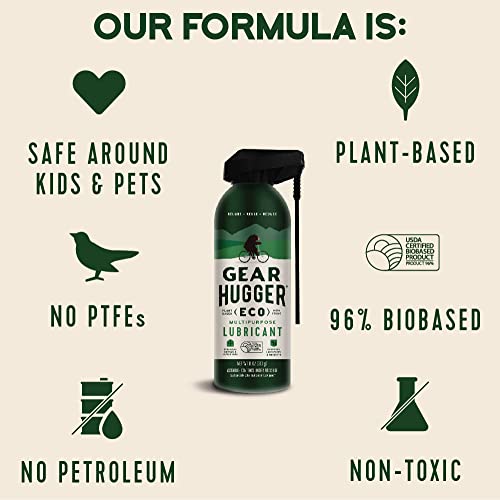 Gear Hugger Multipurpose Lubricant - Eco-Friendly (11 oz, Pack of 3), Rust Remover - Garage Door Lubricant Spray, Door Hinge Lubricant & Lock Lubricant - Plant-Based, No Petroleum, No PTFE