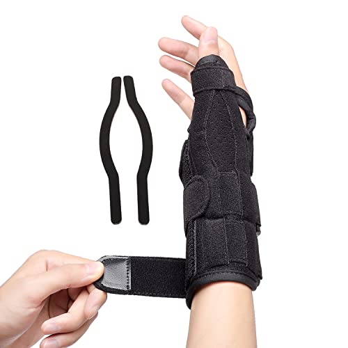 Thumb Spica Splint & Wrist Brace, Adjustable Carpal Tunnel Wrist Brace Support, Night Sleep Wrist & Thumb Stabilizer for De Quervain's Tenosynovitis, Tendonitis, Arthritis, Sprain, Fits Women and Man