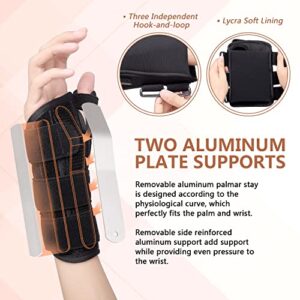 Thumb Spica Splint & Wrist Brace, Adjustable Carpal Tunnel Wrist Brace Support, Night Sleep Wrist & Thumb Stabilizer for De Quervain's Tenosynovitis, Tendonitis, Arthritis, Sprain, Fits Women and Man