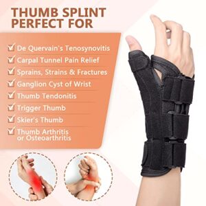 Thumb Spica Splint & Wrist Brace, Adjustable Carpal Tunnel Wrist Brace Support, Night Sleep Wrist & Thumb Stabilizer for De Quervain's Tenosynovitis, Tendonitis, Arthritis, Sprain, Fits Women and Man